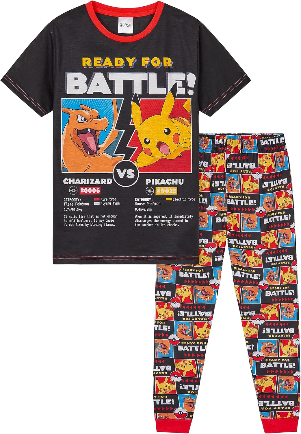 Pokemon Boys Pyjamas Set - Lounge Wear T-Shirt and Long Bottoms Teenagers Kids PJs 4-14 Years - Gifts for Boys