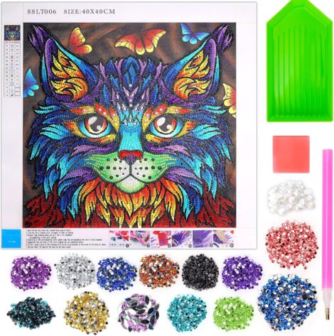 Diamond Painting Kits for Girls aged 9-15, 40×40 cm, 5d Diamond Art Kits for Birthday and Easter Gifts.