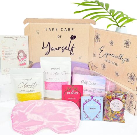 Bellalisia Self Care Kit: Mindfulness & Wellbeing Gift. Natural Bath Salts Set for New Moms, Baby Showers, or Get Well Soon.