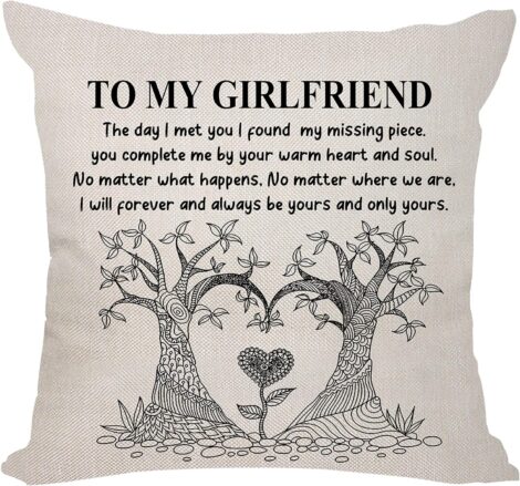 Bacmaxom Girlfriend Gifts Pillow Cover – Perfect Valentine’s Day/Birthday Present for Your Girlfriend.