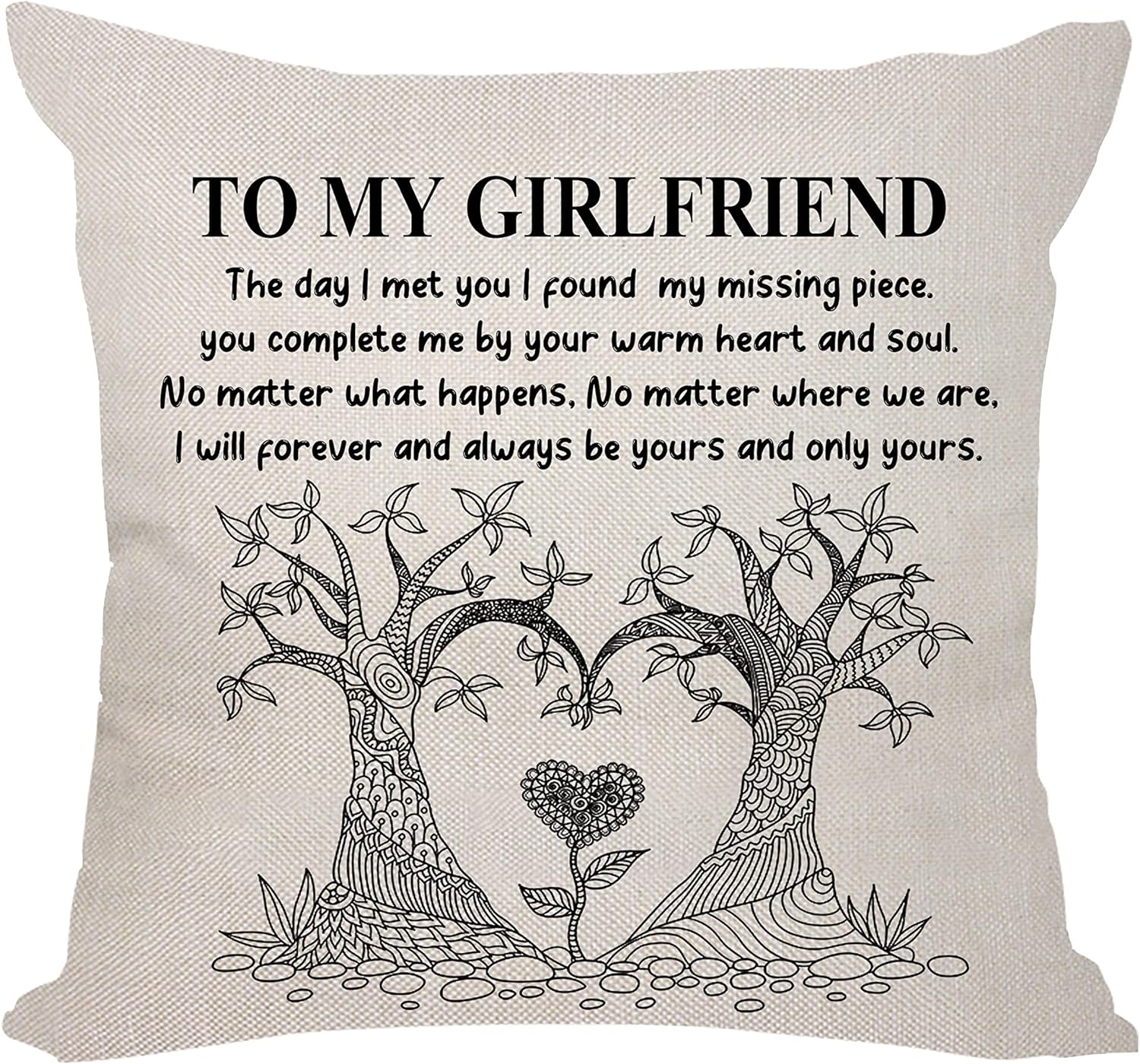 Bacmaxom Girlfriend Gifts, Throw Pillow Cover Cushion Cover for Girlfriend, Valentine's Day Gifts Birthday Gifts (girlfriend)