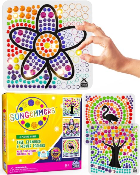 SUNGEMMERS Suncatcher Gem Diamond Painting Kit – Fun Craft Set for Kids 6-12