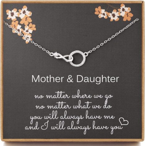 Sterling Silver CZ Infinity Necklace, Ideal Mother Daughter Gift.