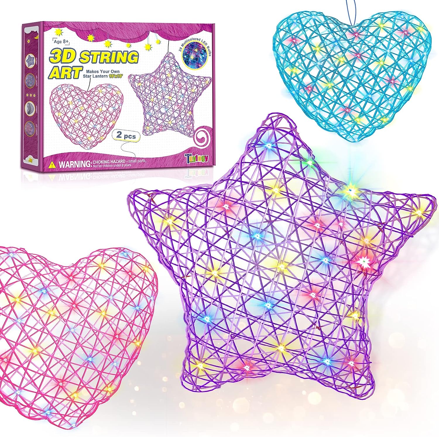 3D String Art Craft Kits for Kids Teen Girl Gifts for 8 9 10 11 12 Year Old Girl Toys, Arts and Crafts for Girls and Boys Ages 8-12, DIY Lantern Gifts for Teenage Girls