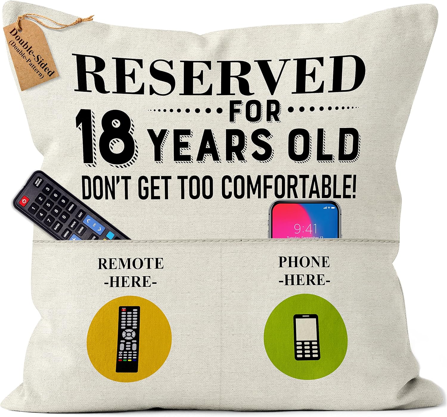 Kies®GIFT(Double-Sided) 18th Birthday Gifts for Girls Birthday Gifts for Boys Customised Gift Pillow Covers 45 X 45 Cm Sister Gift Happy Birthday Ladies Gifts Ideas Friendship Gifts for Women