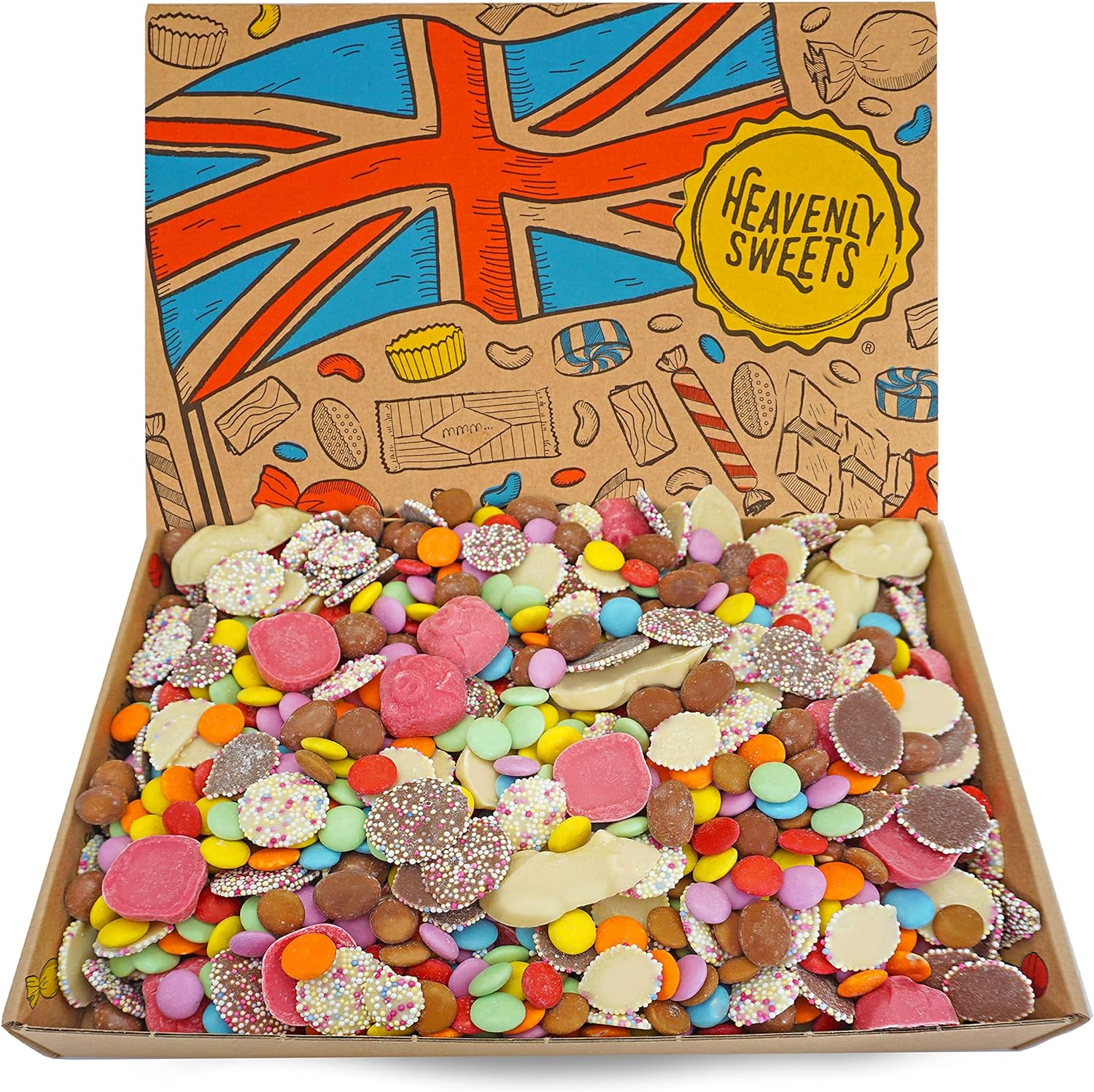 Heavenly Sweets - Chocolate Pick and Mix Sweets Gift Box 800g - Retro Chocolate Mixed Pick & Mix Selection Retro Candy, Birthday, christmas gift, halloween, chocolate gifts for women, gifts for him