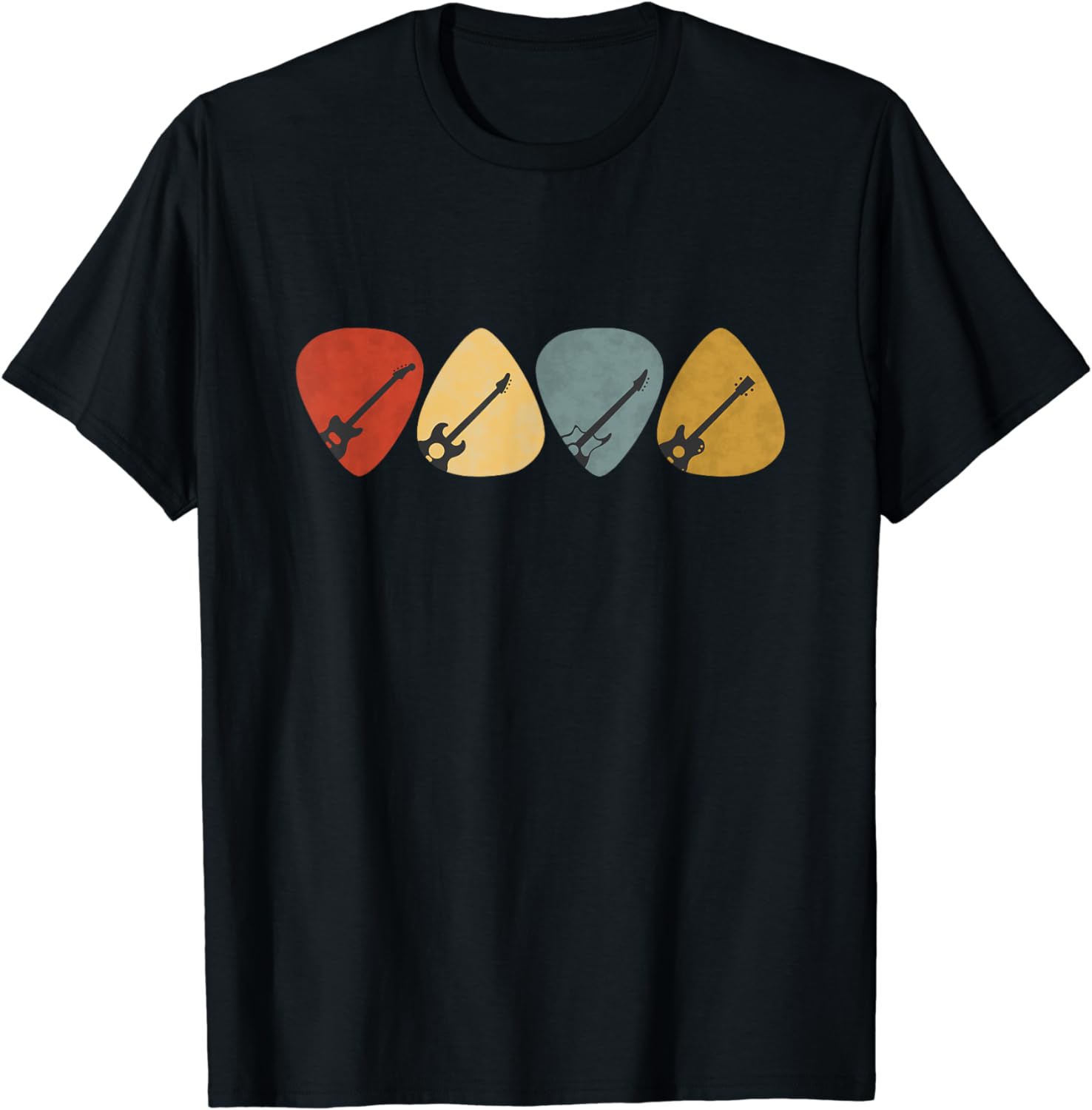 Retro Vintage Guitar Picks Design for Guitarists T-Shirt