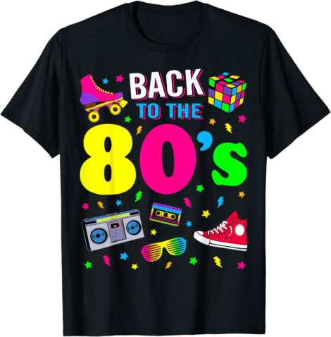 Retro 80’s T-Shirt: Party Gift with Vintage 1980s Eighties Costume Vibe.