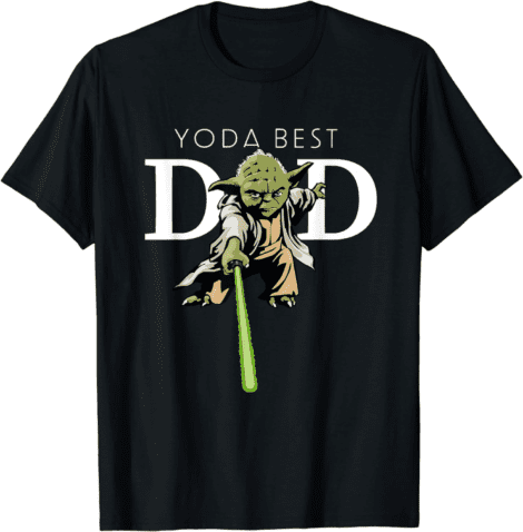 Yoda Lightsaber Best Dad Father’s Day Tee for Star Wars Fans.