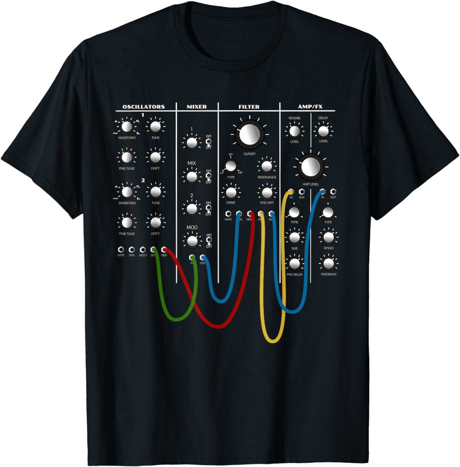 Analog Modular Synthesizer Panel Electronic Musician T-Shirt