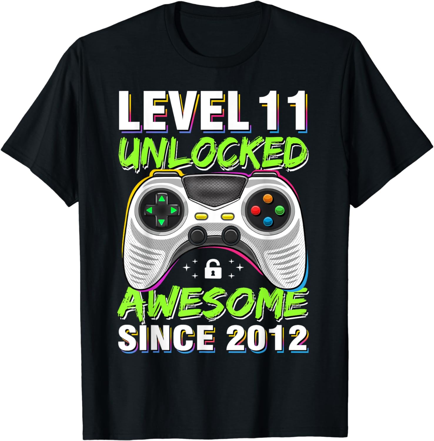 11 Year Old Gift Boy Level 11 Unlocked Awesome 2012 Birthday T-Shirt