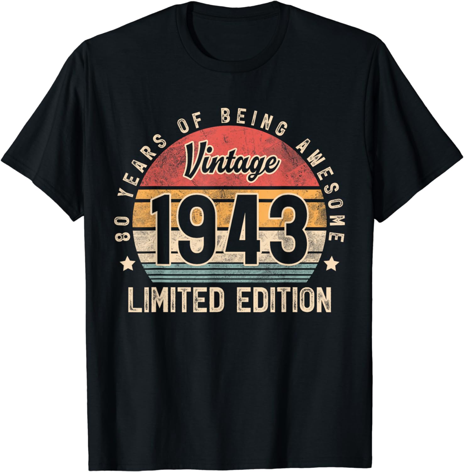 Vintage 1943 80 Year Old Gifts for Man Woman 80th Birthday T-Shirt