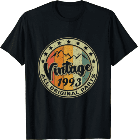 30th Birthday T-Shirt: Vintage ’93 Retro Gift for 30-Year-Olds.