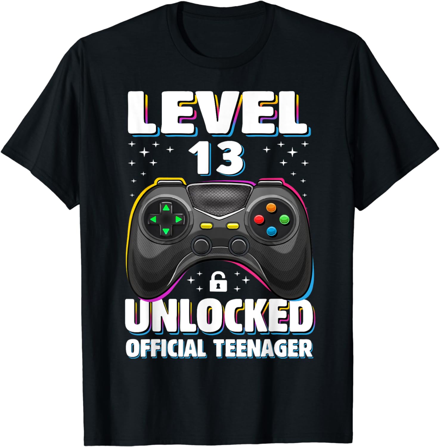 Official Teenager 13th Birthday Boy Gift Level 13 Unlocked T-Shirt