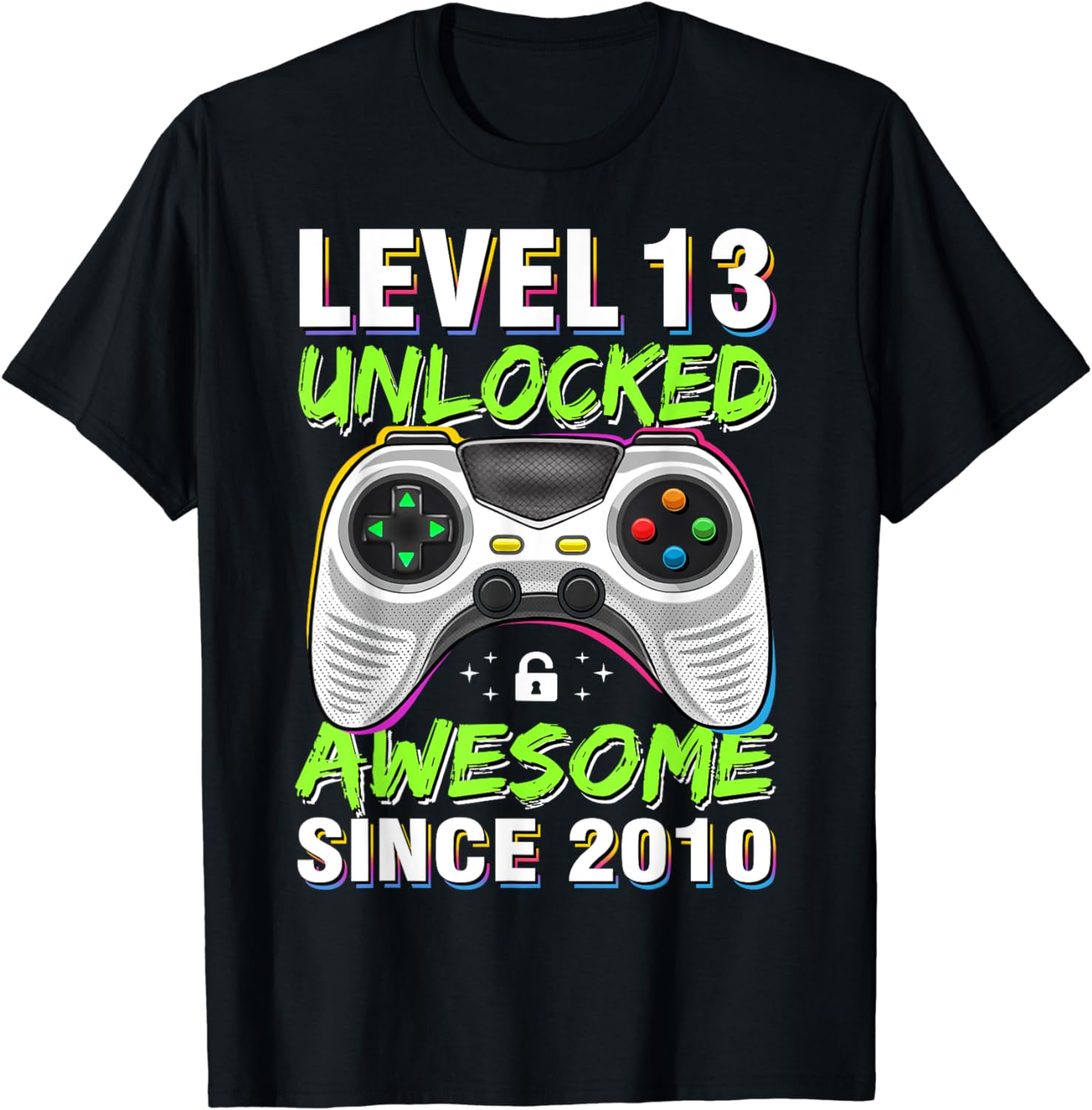 13 Year Old Gift Boy Level 13 Unlocked Awesome 2010 Birthday T-Shirt