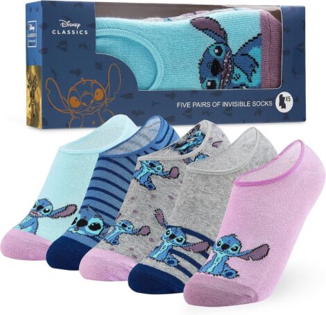 Disney Girls No Show Socks: 5-Pack of Invisible Low Cut Socks – Perfect Gift!