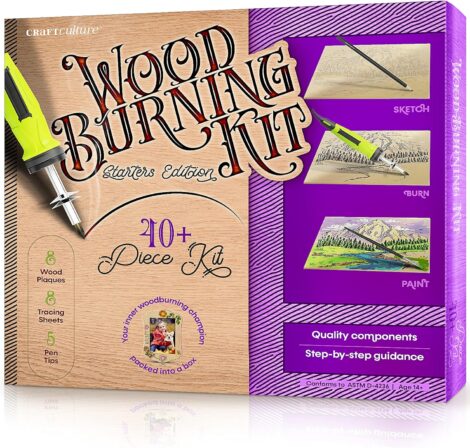 Kids and Teen Wood Burning Kit – Cool Gifts for Craft Projects, Ideal for Older Children.