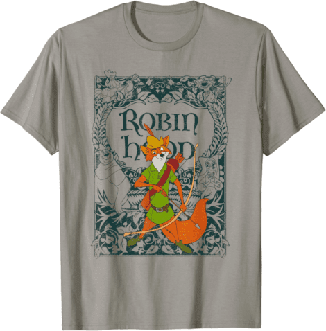 Vintage Disney Robin Hood T-Shirt with a retro, distressed design.